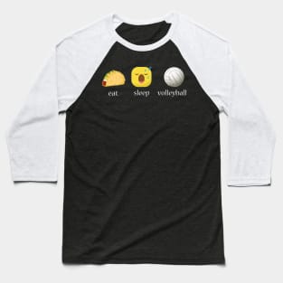 Eat sleep volleyball repeat emoji emoticons graphic Baseball T-Shirt